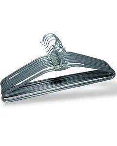 Stainless Steel Hanger with Plastic Coating | Wardobe Hanger Pack of 10 | Space Saving Clothe Hanger Comes in Grey Color | Hanger | Coth Hanger